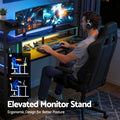 Artiss 145cm L Shaped Gaming Desk LED Lights Power Outlets