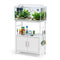 Artiss 20 Gallon Fish Tank Stand 3-Tier Aquarium Stand with Storage Cabinet and Open Shelf White