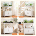 Artiss 20 Gallon Fish Tank Stand 3-Tier Aquarium Stand with Storage Cabinet and Open Shelf White