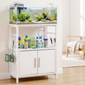 Artiss 20 Gallon Fish Tank Stand 3-Tier Aquarium Stand with Storage Cabinet and Open Shelf White