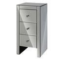 Artiss Bedside Table 3 Drawer Mirrored Glass Grey