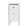 Artiss Mirrored Bedside Table 3 Drawers Silver