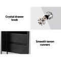 Artiss Mirrored Bedside Table 3 Drawers Silver