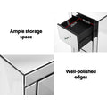 Artiss Mirrored Bedside Table 3 Drawers Silver