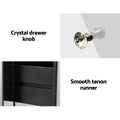 Artiss Mirrored Bedside Table 3 Drawers Silver