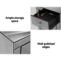 Artiss Bedside Table 3 Drawers Mirrored Grey