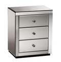 Artiss Bedside Table 3 Drawers Mirrored Grey