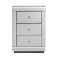 Artiss Bedside Table 3 Drawer Mirrored Silver
