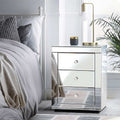 Artiss Bedside Table 3 Drawer Mirrored Silver