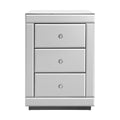 Artiss Bedside Table 3 Drawer Mirrored Glass Silver Set of 2