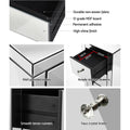Artiss Bedside Table 3 Drawer Mirrored Glass Silver Set of 2