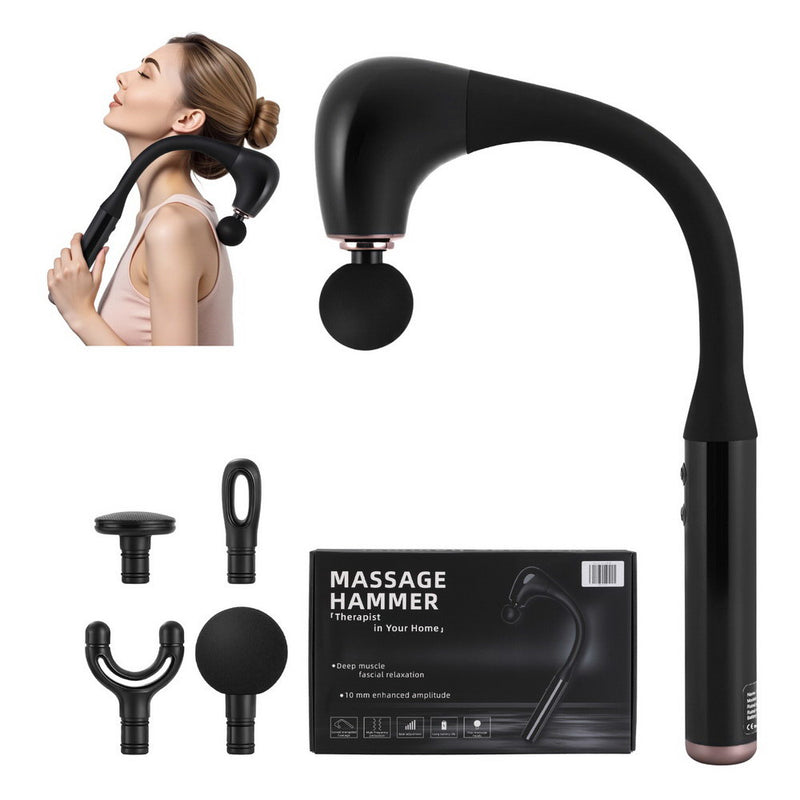Everfit Massage Gun 4 Heads U-shaped Extended Handle Percussion
