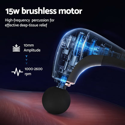 Everfit Massage Gun U-shaped Extended Handle Percussion Massager 4 Heads