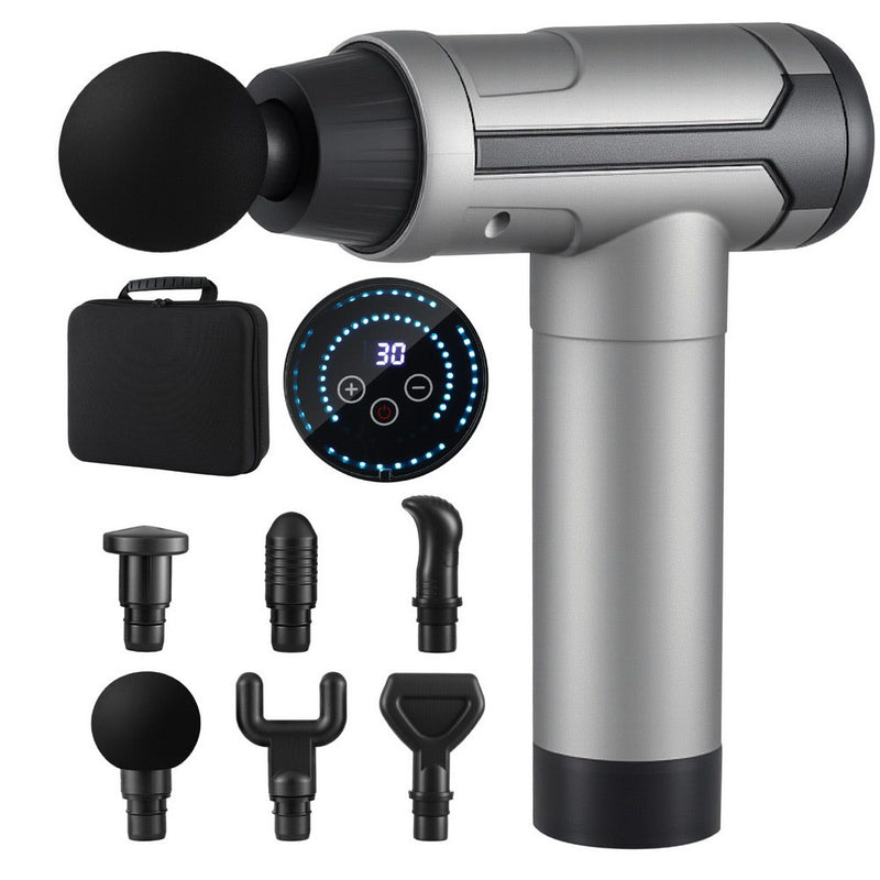 Everfit Massage Gun 30 Speed 6 Heads Muscle Massager Black