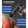 Everfit Massage Gun 30 Speed 6 Heads Black Muscle Massager