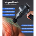 Everfit Massage Gun 30 Speed 6 Heads Muscle Massager Grey