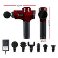 Everfit Massage Gun 30 Speed 6 Heads Vibration Muscle Massager Red
