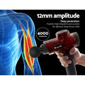 Everfit Massage Gun 30 Speed 6 Heads Vibration Muscle Massager Red