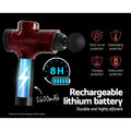 Everfit Massage Gun 30 Speed 6 Heads Vibration Muscle Massager Red
