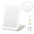 Embellir Portable Makeup Mirror 10x Magnification LED Lights Rechargeable White