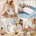 Embellir Portable Makeup Mirror 10x Magnification LED Lights Rechargeable White