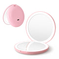 Embellir LED Compact Mirror 1x 10x Magnification Round Pink Travel