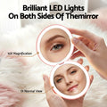 Embellir LED Compact Mirror 1x 10x Magnification Round Pink Travel