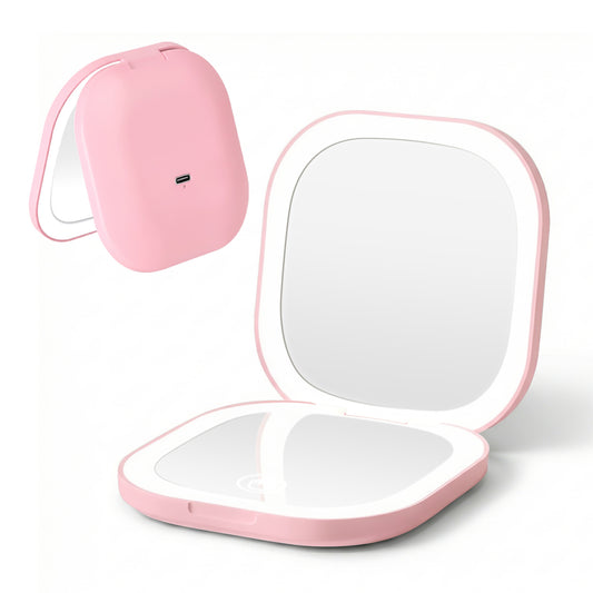 Embellir LED Compact Mirror 1x 10x Magnification Pocket Pink