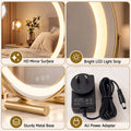 Embellir 50cm Hollywood Makeup Mirror with Lights and 10X Magnifier Round Gold