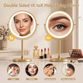 Embellir 10X Magnifying Lighted Makeup Mirror Gold Tabletop