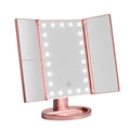Embellir Makeup Mirror LED 1X 2X 3X Magnifying Tri-Fold Pink