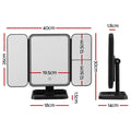 Embellir LED Makeup Mirror Tri-fold 1X 2X 3X Magnification Lighted