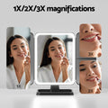Embellir LED Makeup Mirror Tri-fold 1X 2X 3X Magnification Lighted
