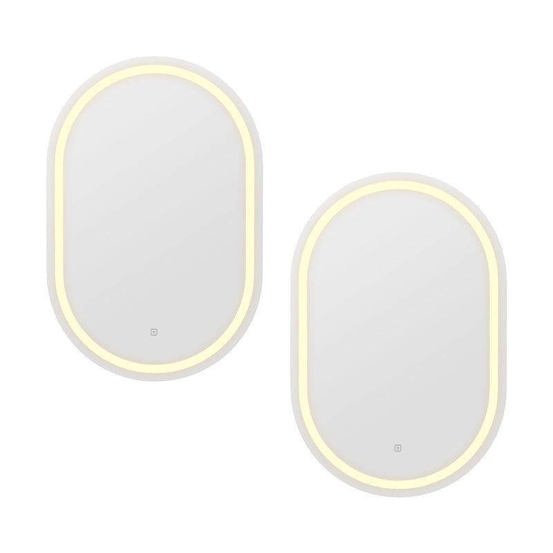 Embellir 2 LED Wall Mirror 50x75cm Oval Bathroom Vanity Light