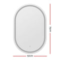 Embellir 2 LED Wall Mirror 50x75cm Oval Bathroom Vanity Light