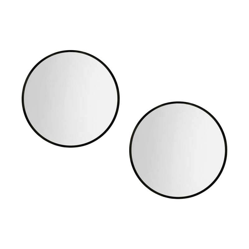 Embellir 50cm Round Black Wall Mirror Makeup Bathroom Frame