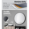 Embellir 50cm Round Black Wall Mirror Makeup Bathroom Frame
