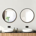 Embellir 50cm Round Black Wall Mirror Makeup Bathroom Frame