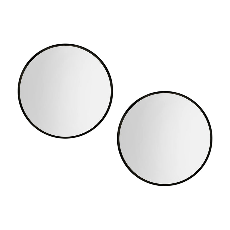 Embellir 60cm Round Black Wall Mirror Makeup Bathroom Frame