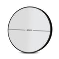 Embellir 60cm Round Black Wall Mirror Makeup Bathroom Frame