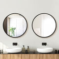 Embellir 60cm Round Black Wall Mirror Makeup Bathroom Frame