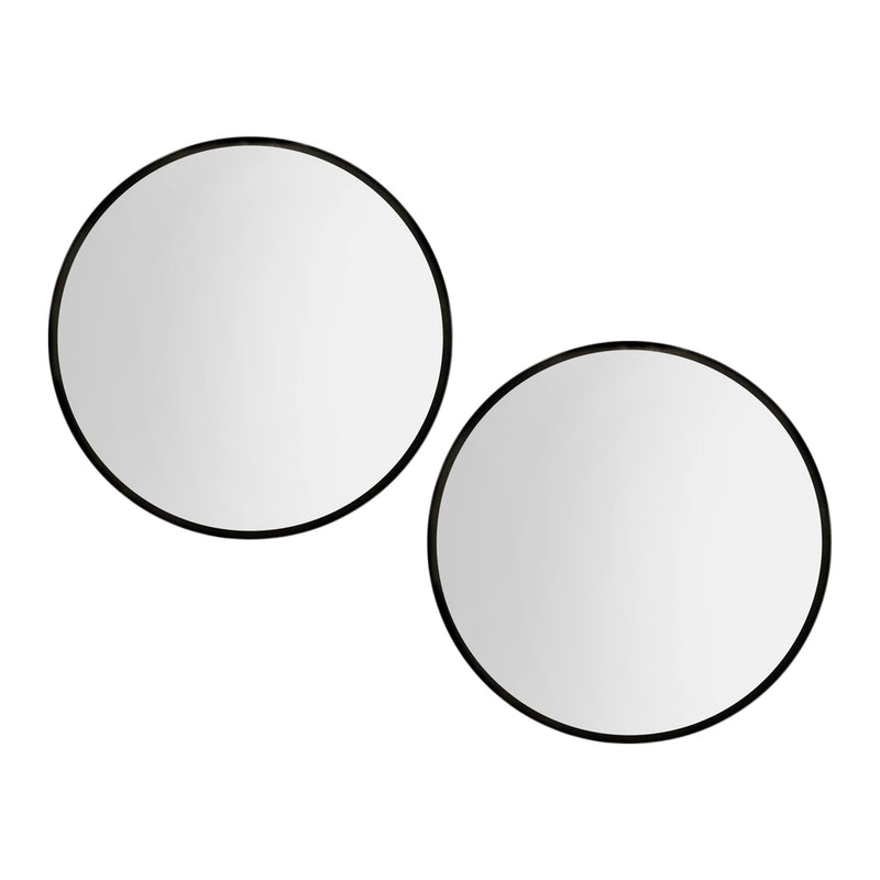 Embellir 80cm Round Black Wall Mirror Makeup Bathroom