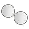 Embellir 80cm Round Black Wall Mirror Makeup Bathroom