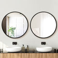 Embellir 80cm Round Black Wall Mirror Makeup Bathroom