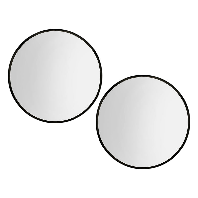 Embellir 90cm Round Black Wall Mirror Makeup Bathroom