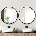 Embellir 90cm Round Black Wall Mirror Makeup Bathroom