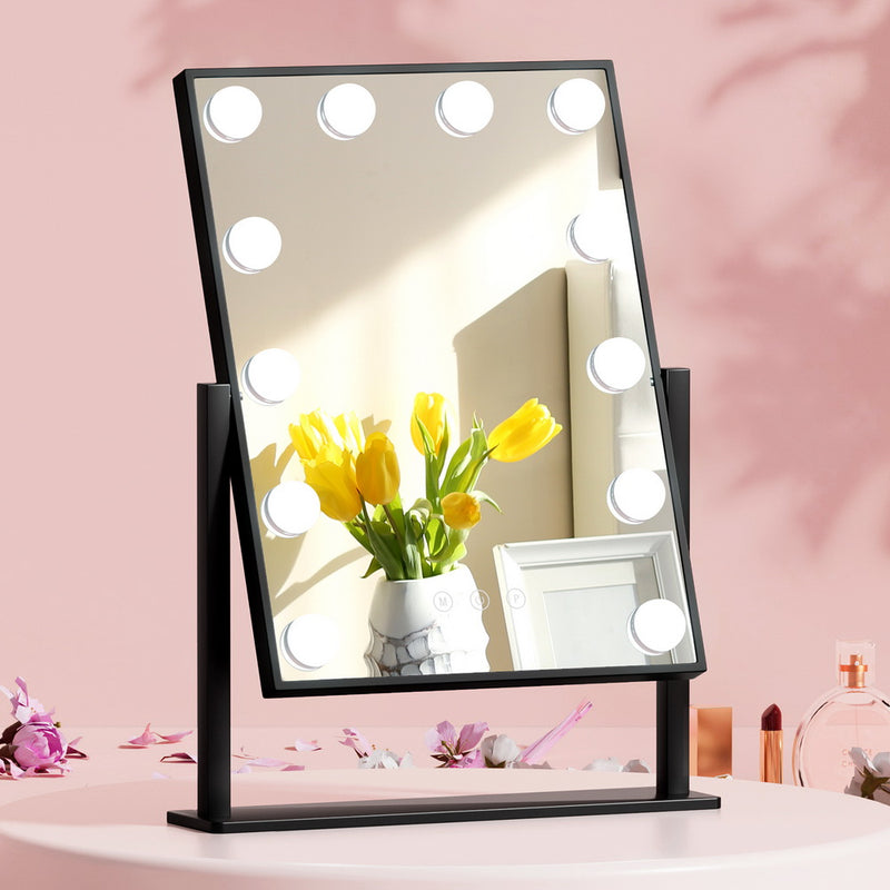 Embellir Hollywood Makeup Mirror 30x48cm LED Light Tabletop Rotation