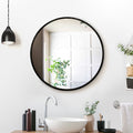 Embellir 50cm Round Black Wall Mirror Makeup Bathroom