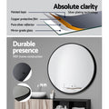 Embellir 70cm Round Black Framed Wall Mirror Bathroom Makeup