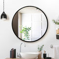 Embellir 70cm Round Black Framed Wall Mirror Bathroom Makeup